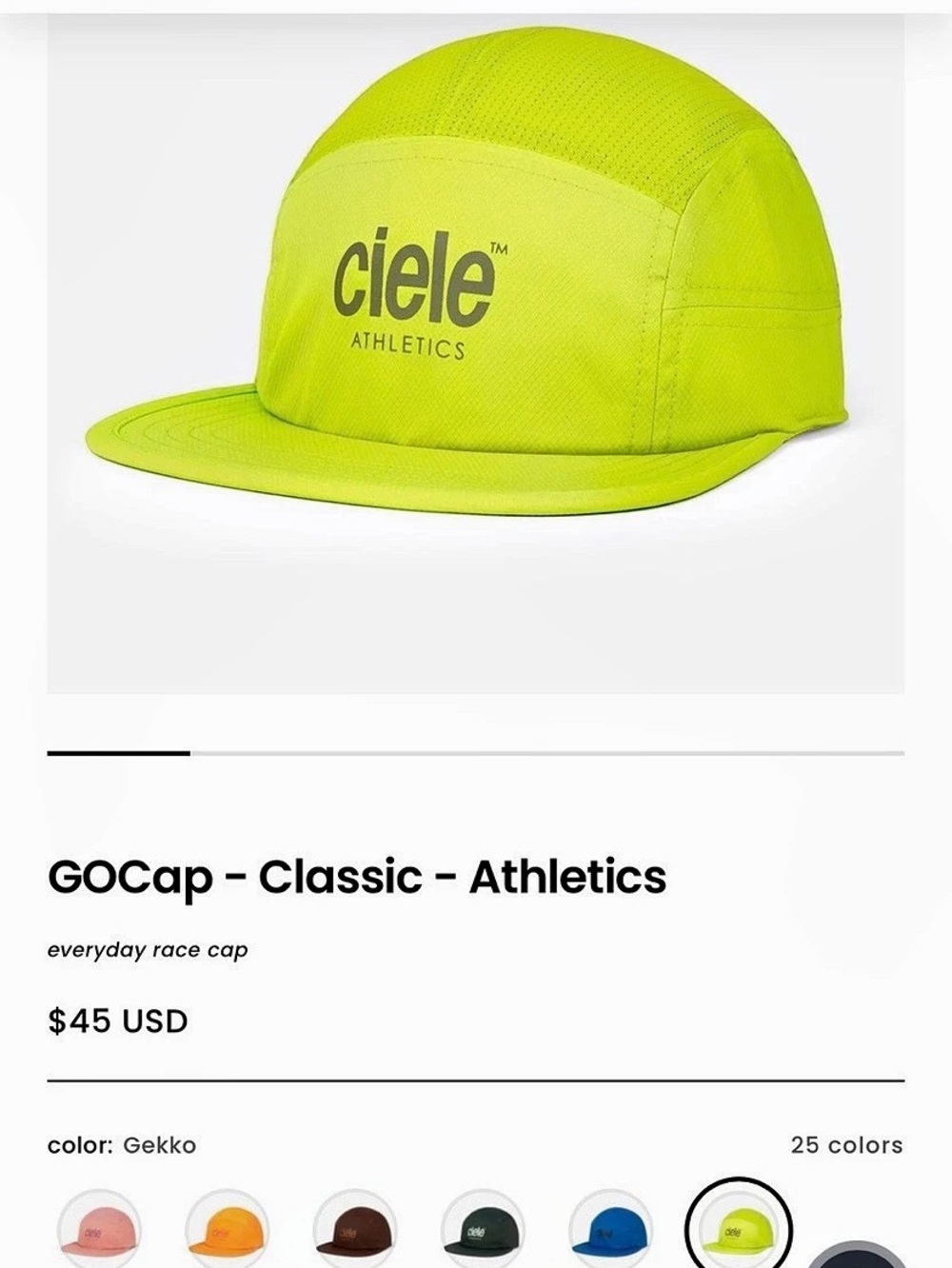 ciele GOCap - Classic - Athletics Athletic Running Hat in Green Like New